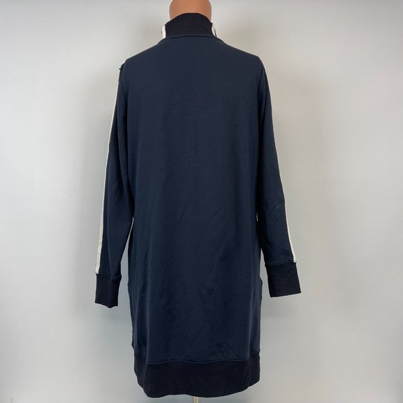 Athleta Crosstown Track Sweatshirt Dress Quarter Zip Blue Womens Size M - Picture 4 of 5